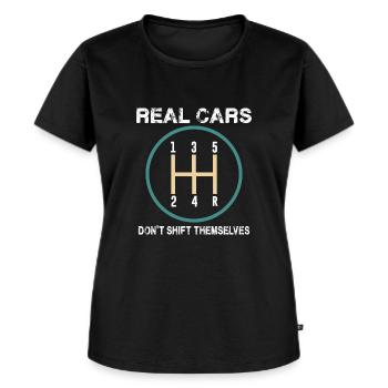 Les vraies voitures ne se déplacent pas d’elles-mêmes Citations de voitures drôles - T-shirt Premium bio Femme - noir - Devant - Selfina (174cm)