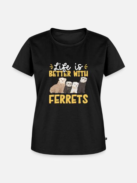 Frettchen Besitzer Frettchen - Frauen Premium Bio T-Shirt - Schwarz