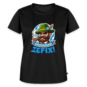 Bayern Grantler Zefix Bayerischer Humor - Frauen Premium Bio T-Shirt - Schwarz - Vorne - Selfina (174cm)