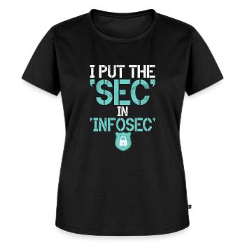 Piratage informatique en cybersécurité - T-shirt Premium bio Femme - noir - Devant - Selfina (174cm)