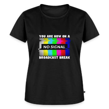 Ihr habt jetzt Sendepause - Kein Signal - Frauen Premium Bio T-Shirt - Schwarz - Vorne - Selfina (174cm)
