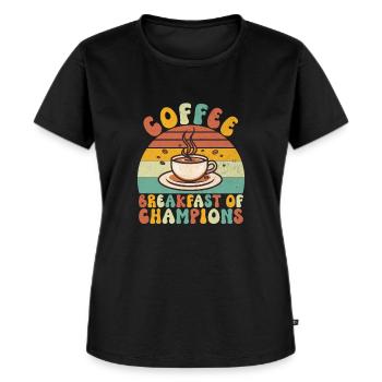 Coffee Gifts - Frauen Premium Bio T-Shirt - Schwarz - Vorne - Selfina (174cm)