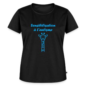 sensibilisation à l'autisme autiste - T-shirt Premium bio Femme - noir - Devant - Selfina (174cm)