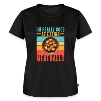 Cadeaux pour les amateurs de boulettes de viande - T-shirt Premium bio Femme - noir - Devant - Selfina (174cm)