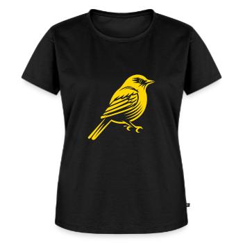 Kanarie - Vrouwen Premium Bio T-shirt - zwart - Voor - Selfina (174cm)