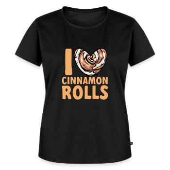 Cinnamon roll - Women's Premium Organic T-shirt - black - Front - Selfina (174cm)