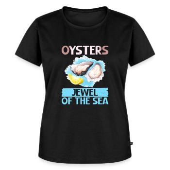 Cadeaux d’huîtres - T-shirt Premium bio Femme - noir - Devant - Selfina (174cm)
