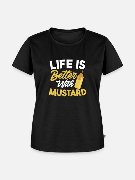 Senf Mustard - Frauen Premium Bio T-Shirt - Schwarz