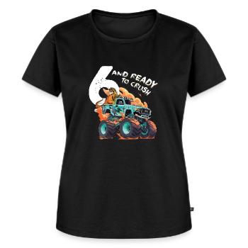 6 Jahre alt & bereit zum Zerquetschen - 6. Geburtstagskind - Frauen Premium Bio T-Shirt - Schwarz - Vorne - Selfina (174cm)