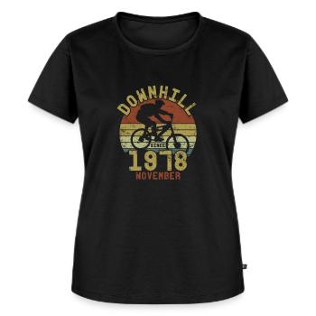 Anniversaire Vélo de descente Novembre 1978 - T-shirt Premium bio Femme - noir - Devant - Selfina (174cm)