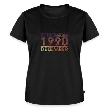 Retro Birthday December 1990 - Sunset line - Women's Premium Organic T-shirt - black - Front - Selfina (174cm)