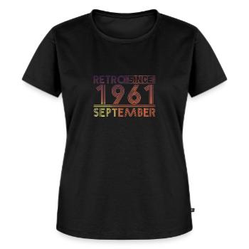 Retro Birthday September 1961 - Sunset line - Women's Premium Organic T-shirt - black - Front - Selfina (174cm)