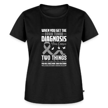 Hirntumor Graues Band Neurochirurgie Gehirn - Frauen Premium Bio T-Shirt - Schwarz - Vorne - Selfina (174cm)