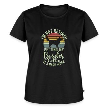 Border Collie Gifts - Frauen Premium Bio T-Shirt - Schwarz - Vorne - Selfina (174cm)