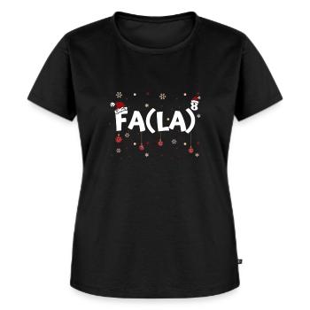 Fa La 8 Funny Christmas Math Teacher Fa La 8 - Frauen Premium Bio T-Shirt - Schwarz - Vorne - Selfina (174cm)