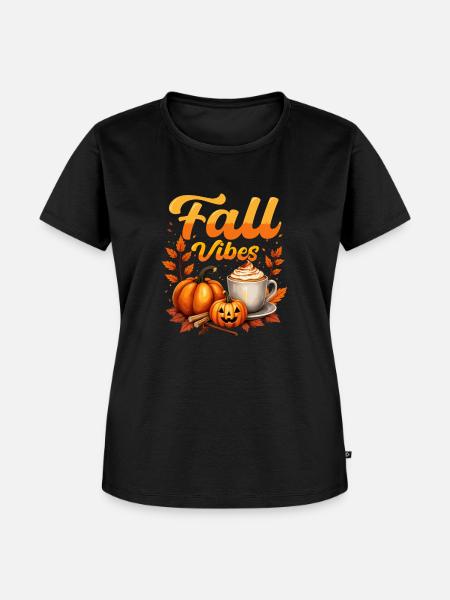 Herbststimmung mit Kürbisgewürzen - Frauen Premium Bio T-Shirt - Schwarz