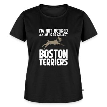 Boston Terrier Gifts - Frauen Premium Bio T-Shirt - Schwarz - Vorne - Selfina (174cm)