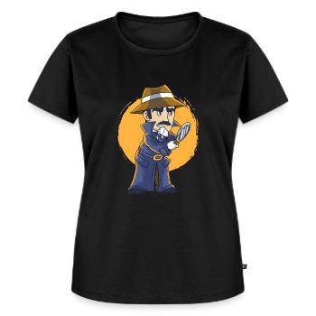 Service-Agent Offizier Detektiv - Frauen Premium Bio T-Shirt - Schwarz - Vorne - Selfina (174cm)