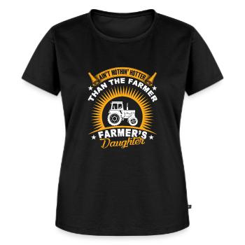 Farmer Farmer's Daughter Hotter - Women's Premium Organic T-shirt - black - Front - Selfina (174cm)