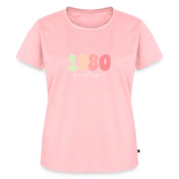 Année de naissance 1980 - T-shirt Premium bio Femme - rose - Devant - AI Model Female 172 dark (172cm)