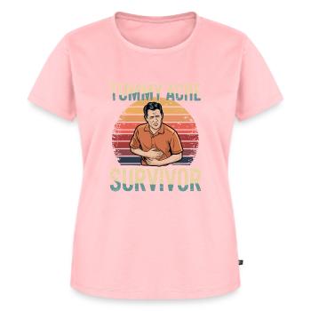 Tummy Ache Survivor - Frauen Premium Bio T-Shirt - Rosa - Vorne - AI Model Female 172 dark (172cm)