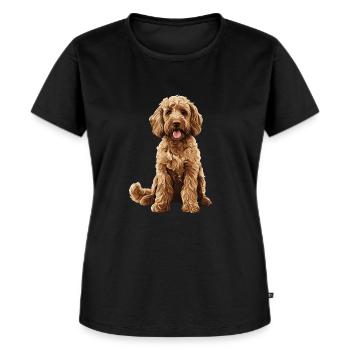 Labradoodle - Frauen Premium Bio T-Shirt - Schwarz - Vorne - Selfina (174cm)