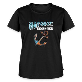 SCHIFFANKER MATROSE BEGINNER - Frauen Premium Bio T-Shirt - Schwarz - Vorne - Selfina (174cm)