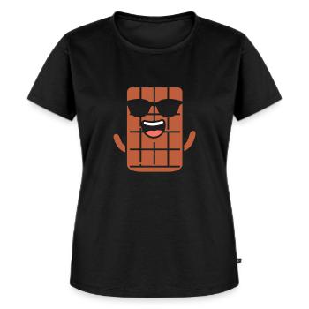 Schokolade - Frauen Premium Bio T-Shirt - Schwarz - Vorne - Selfina (174cm)