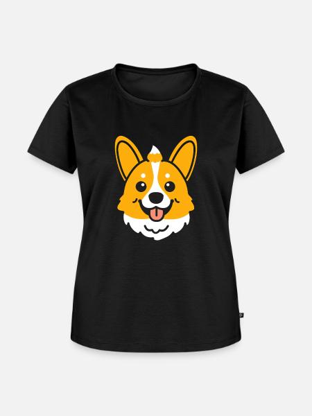 Corgi - Frauen Premium Bio T-Shirt - Schwarz