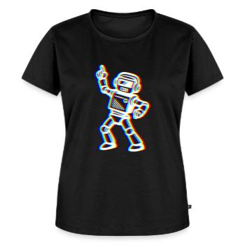 Glitch Bot – Dein Beat! - Frauen Premium Bio T-Shirt - Schwarz - Vorne - Selfina (174cm)