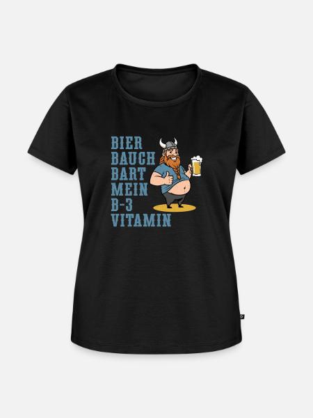 Bier Bauch Bart - Frauen Premium Bio T-Shirt - Schwarz