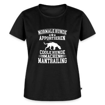 Personensuchhund coole Hunde machen Mantrailing - Frauen Premium Bio T-Shirt - Schwarz - Vorne - Selfina (174cm)
