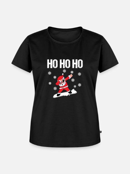 Dabbing Santa Weihnachtsmann - Frauen Premium Bio T-Shirt - Schwarz