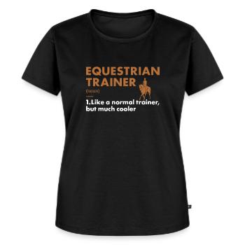 Entraîneur sportif Définition Équestre - T-shirt Premium bio Femme - noir - Devant - Selfina (174cm)