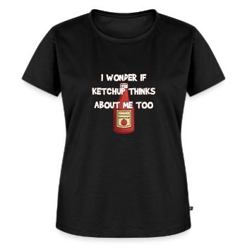 Ketchup Junkie Sucht Grillen Tomate Essen Dip - Frauen Premium Bio T-Shirt - Schwarz - Vorne - Selfina (174cm)