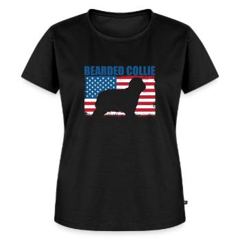 Bearded Collie - Women's Premium Organic T-shirt - black - Front - Selfina (174cm)