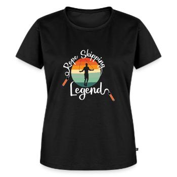 Rope Skipping Legend Retro Design für Seilspringer - Frauen Premium Bio T-Shirt - Schwarz - Vorne - Selfina (174cm)