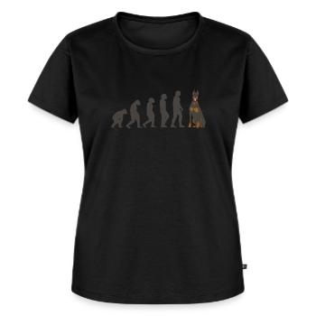 Evolution Doberman Pinscher - Women's Premium Organic T-shirt - black - Front - Selfina (174cm)
