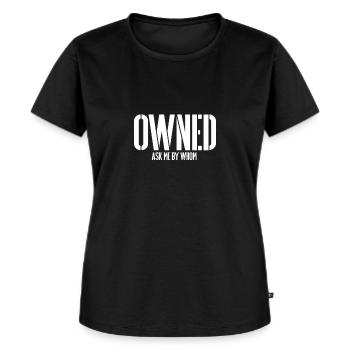 OWNED BDSM SLAVE Sub Devotion Bondage - Women's Premium Organic T-shirt - black - Front - Selfina (174cm)