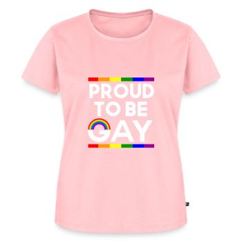 Proud to be gay - Frauen Premium Bio T-Shirt - Rosa - Vorne - AI Model Female 172 dark (172cm)