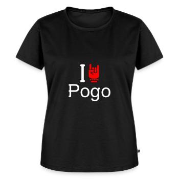 Pogo - Frauen Premium Bio T-Shirt - Schwarz - Vorne - Selfina (174cm)