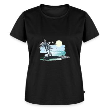 Vie de plage - T-shirt Premium bio Femme - noir - Devant - Selfina (174cm)
