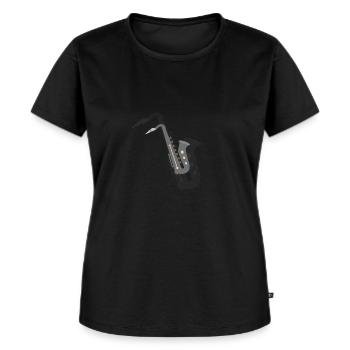 Saxophon Musikinstrument - Frauen Premium Bio T-Shirt - Schwarz - Vorne - Selfina (174cm)