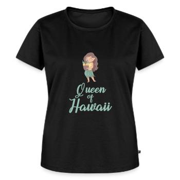 Hawaii Königin Ananas - Frauen Premium Bio T-Shirt - Schwarz - Vorne - Selfina (174cm)