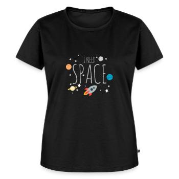Espace - Espace-Fusées planètes cadeau - T-shirt Premium bio Femme - noir - Devant - Selfina (174cm)