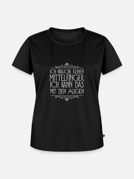 Ich brauche keinen Mittelfinger - Frauen Premium Bio T-Shirt - Schwarz