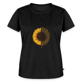 Sunflower Fahrrad Sonnenblume Bicycle Geschenk - Frauen Premium Bio T-Shirt - Schwarz - Vorne - Selfina (174cm)
