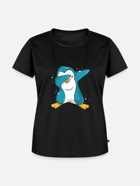 Dab Pinguin - Frauen Premium Bio T-Shirt - Schwarz
