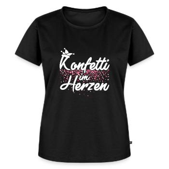 Konfetti im Herzen Fasching Karneval Konfetti - Frauen Premium Bio T-Shirt - Schwarz - Vorne - Selfina (174cm)