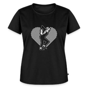 Ska heart and dancer - ska music rude boy - Women's Premium Organic T-shirt - black - Front - Selfina (174cm)